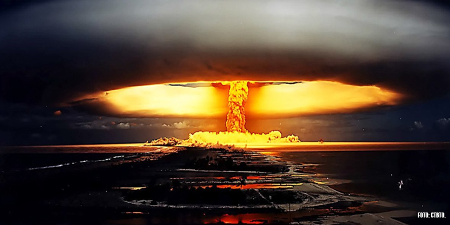 Teste nuclear realizado em uma ilha na Polinésia Francesa em 1971. Cortesia Editorial Foto: Ctbto